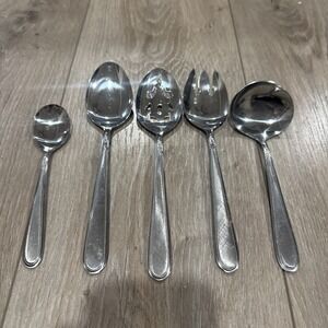 5pc Serving Pieces Vanity Stainless‎ Beaded Outline Stanley Roberts